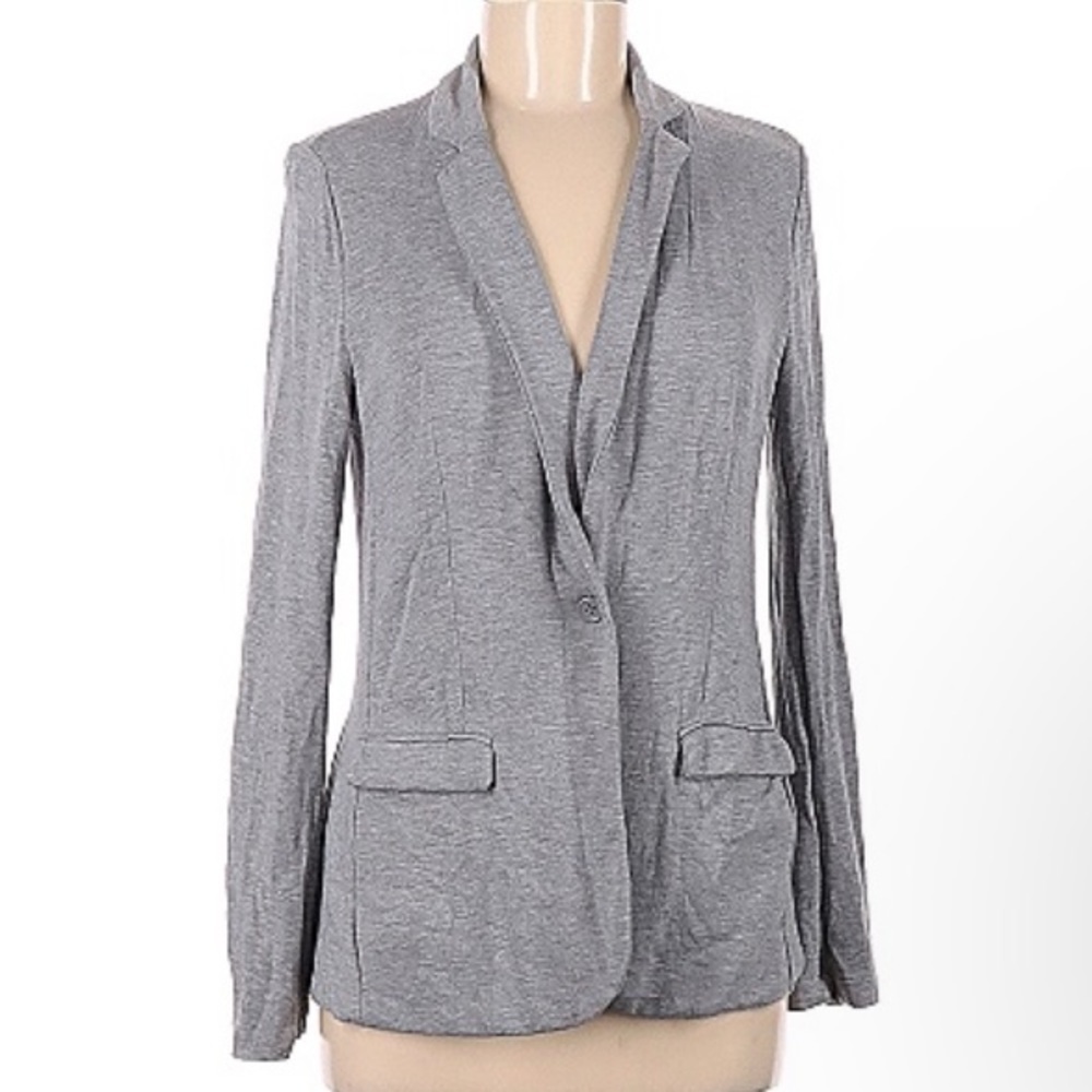 Magaschoni women. Cardigan sweater M soft cozy lagenlook gray office button down